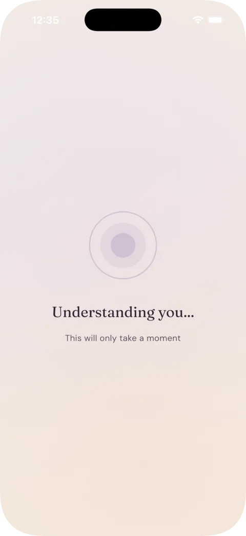 alligkeit app: „Understanding you…“ — the app processing what was said